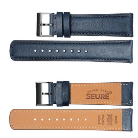 SEURE Quick Release Watch Band,Top Genuine Leather Watch Straps 19mm 20mm 21mm 22mm 24mm for Men and Women (20mm, Dark Blue-Black)