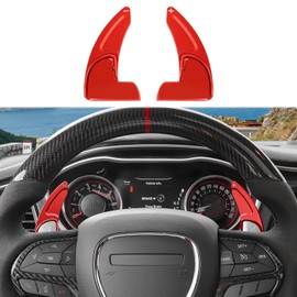 Linskip Wheel Shift Paddle Extenders for Jeep Grand Cherokee 2014-2021, for Dodge Challenger/Charger 2015, for Durango 2014-2024, for Chrysler 300/300S 2015+ & 2015-2017 200(Red)