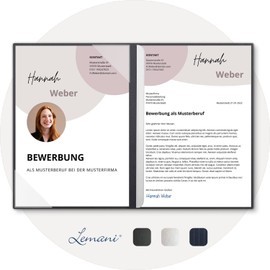 Lemani® Carisma 2-Piece Application Folders Dark Grey with 1 Spine Rail Premium Quality with Unmistakable Feel and High-Quality Embossing 'Bewerbung' Pack of 5