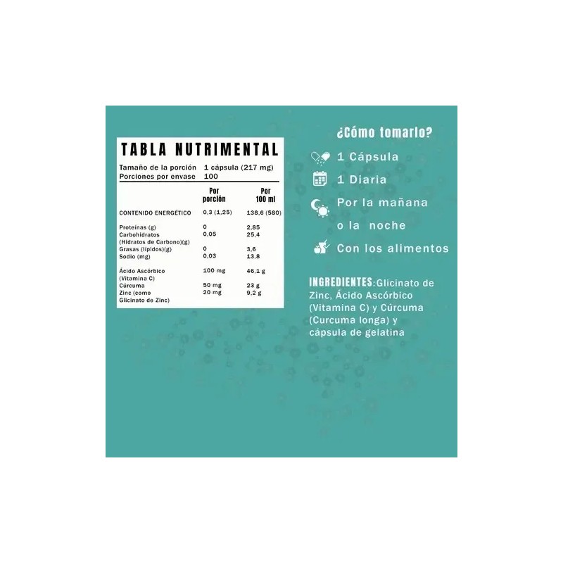 Glicinato De Zinc | Mejor Efecto Cúrcuma Y Vit C