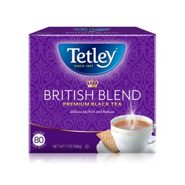 Tetley British Blend Premium Black Tea, Regular, 80 Teabags (Pack of 12)