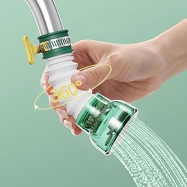 Filtro giratorio 360° para fregadero de cocina – Purificador de agua elimina cloro, metales pesados, sedimentos, con cartucho reemplazable y ahorro de