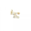 Tioneer 6x9mm 6 CZ Squared Cross 14k Yellow Gold Screw