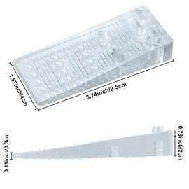 Rubber Door Wedge, Door Stopper Floor, Door Wedges Non-Slip Rubber, Door Stopper Wedge, Height Adjustable, Non-Slip Floor Door Stopper Suitable for All Hard Floors (Transparent, Pack of 6)