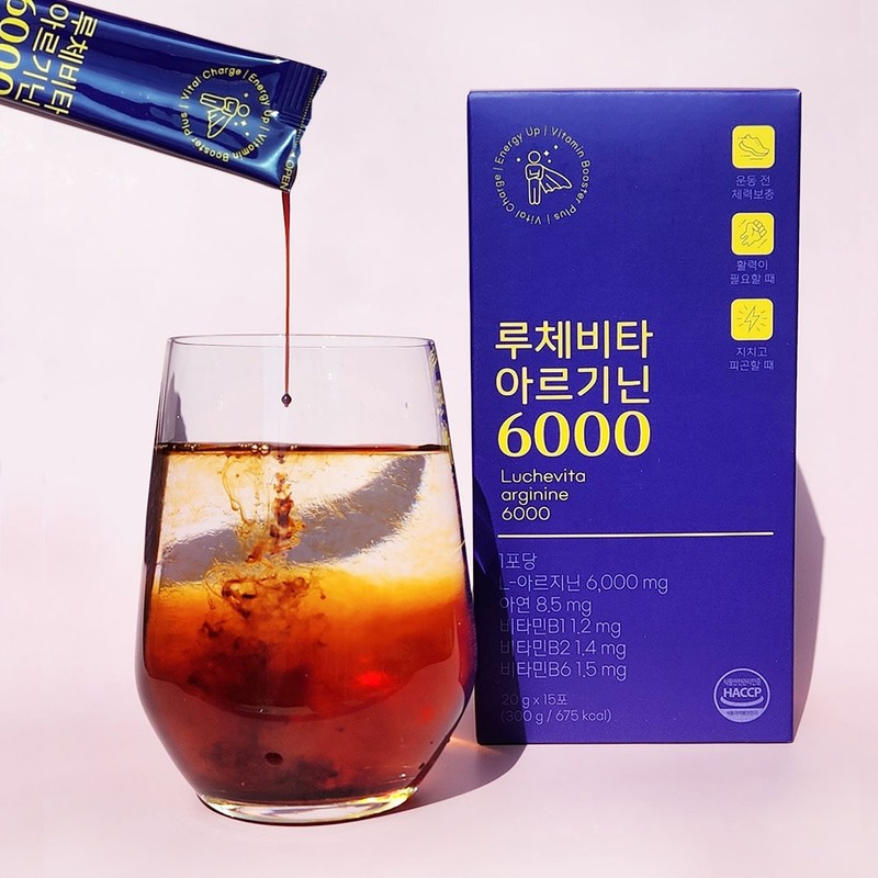 Lucevita Arginine 6000 Taurine Zinc Health Supplement 15 packets, 2