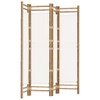 Gecheer Room Divider, Folding 4-Panel Bamboo and Canvas Screen, 63