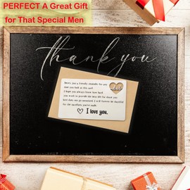 YODOCAMP Thank You Dad Engraved Wallet Card, Stainless Steel, 3.38 x 2.13 x 0.02 in, Silver, Father's Day, Birthday, Christmas