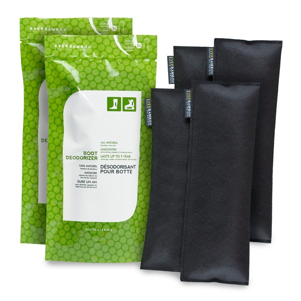 Ever Bamboo Boot Deodorizer Bag Set w/Natural Bamboo Charcoal (Pair, 2 x 50 g) (2)…