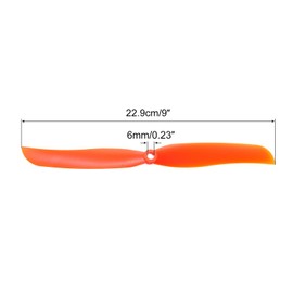 sourcing map 9050 Propellers 9x5 Prop 2-Vane Fixed-Wing Orange Replacement Props with Adapter Rings for Airplane RC Plane, Pack of 8