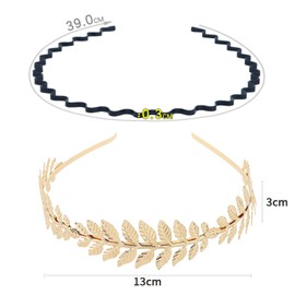 YQCXK Goddess Headband, Women's Hair Band, Gold Headpiece, Bride, Greek Goddess Hair Accessories, Metal Hair Band, Black Wave Metal Headband, Girls Hair Accessories