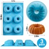 Palksky Palksky 3PCS 6-Cavity Mini Fluted Tube Pan Silicone Non-Stick