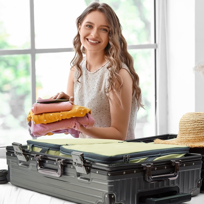 G4Free 6 Sets Compression Packing Cubes, 3 Sizes Waterproof Travel