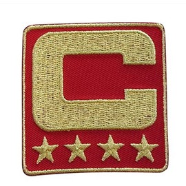 Red Captain C Patch (All Gold) Sewing On for Jersey Football, Baseball, Hockey