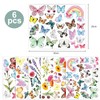 Wall Art Decals, 6Pcs Flower Wall Stickers, 30x20cm Garden Flower