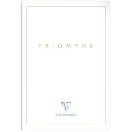 Clairefontaine 36176C Triomphe GOLD Collection A White Sewn Notebook - A4 21x29.7 cm - 96 Lined Pages - 90 g White Paper - Card Cover with Gold Marking