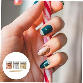 OHPHCALL 1 Set of Sequin Nail Glitter DIY Nail Art Foil Glittery Nail Art Decoration Party-Friendly Gold Foil Paper