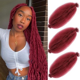 Afro Twist Hair 16 Inch 3 Packs, Springy Afro Twist Hair Pre Fluffed Spring Twist Hair Pre Stretched Wrapping Hair for Soft Locs Hair Extensions (16 Inch (Pack of 3), Bug#)