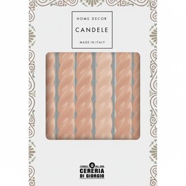 Cereria Di Giorgio - 6 Candele Tortiglione - Ø 2.2 cm h. 21 cm - Cipria