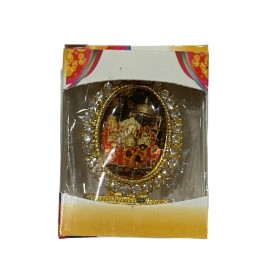 Goddess Durga | Jai MATA Di  for Car Dashboard ( Gold Zinc Stone ) 1.3/8”x1.7/8”