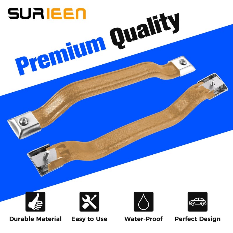 SURIEEN 55009801K Interior Door Handle Pull Strap Kit, Brown Front