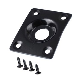 Guitar Output Jack Plate 1/4 Inch 9.2mm Rectangle Jack Reinforcement Plate Socket Mounting Assembly for Electric Guitar - Black