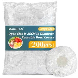 MAQIHAN 200 Bowl Covers Bread Proofing - Extra Large Plastic Wrap for Food Sourdough Bread Baking Rising Elastic Reusable Plate Covers Outdoor Food Fresh Keeping Bags Shower Cap Hair Deep Conditioning