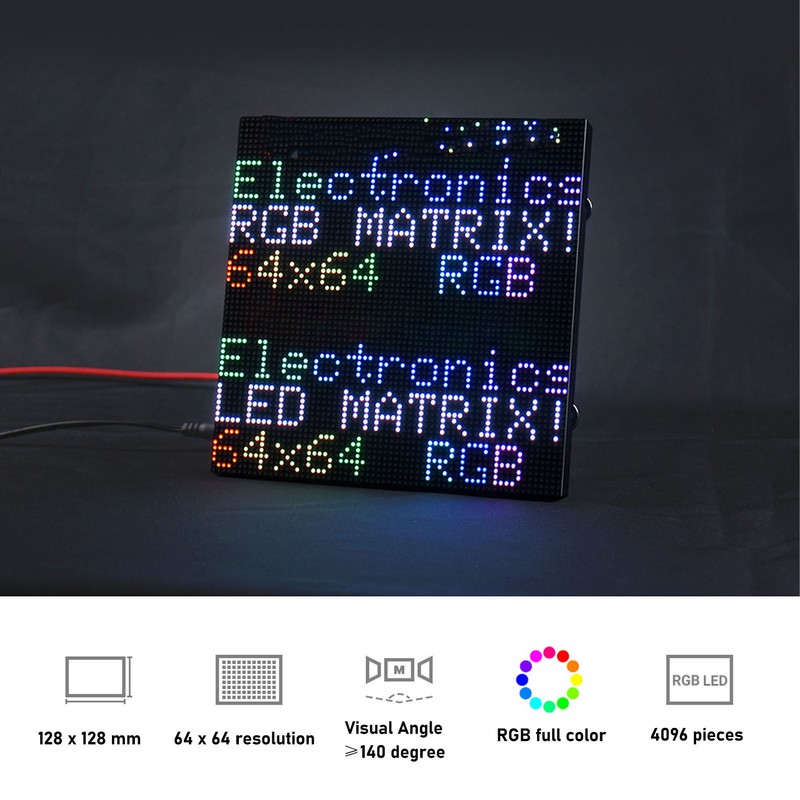 RGB Full Color LED Matrix Panel 64x64 4096 Dots 2mm