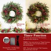 [ Timer ] 20 Inch Artificial Christmas Wreath with 30