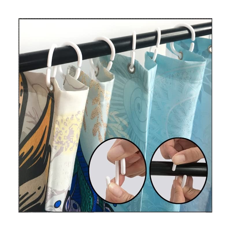 RV Shower Curtains Forest Mountain Happy Camper, Cloth Fabric RV