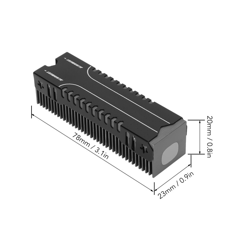 M.2 SSD Cooler 38 Cooling Fins Multi Channel Base Mg