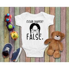 The Office Clean Diaper - False Funny Dwight Shrute Dirty Diaper Baby Bodysuit (Newborn) White