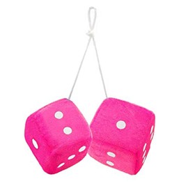 Zone Tech Light Pink Hanging Dice- A Pair