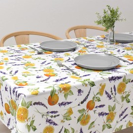 Style Decor W4702000 Tablecloth, 100% Cotton, Fashionable, Rectangle, Northern Europe, 47.2 x 59.1 inches (120 x 150 cm), Standard, Orange, Lavender, Fruit Pattern