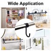 UFURMATE Rail Sliding Hook, 6Pcs Black Kitchen Storage Hooks Stainless
