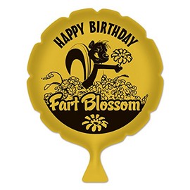 Beistle Birthday Fart Blossom Whoopee Cushion, 8-Inch, Yellow/Black
