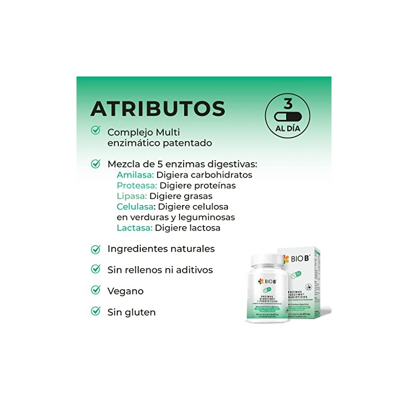 BIO B | Enzimas Digestivas Digezyme® + Prebióticos | 90