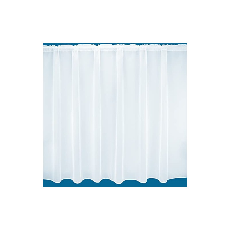 NetCurtainsUK Plain Lead Weighted Voile Net Curtain in White -