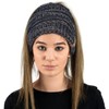 TOSKATOK® Women's Ladies’ Plain Ponytail Messy Bun Ribbed Winter Beanie