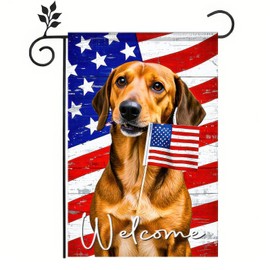 BlissYard Patriotic American 4th of July Flag Welcome Puppy Beagle Dog Garden Flag 12x18 Inch Double Sided Decoration Yard Small Flag for Outside Holiday Seasonal Outdoor Independence Memorial Day
