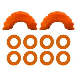 Wevdn D Ring Shackle Isolators Washers Kit, Rubber Shackle Isolators with Washers Fits Standard 3/4" Shackles, Soft Shackle Isolators Protect Shackle & Bumper Reduce Rattling (Orange)