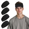 ElevateTech 4Pcs Sports Sweat Bands Moisture Wicking Elastic Athletic Headband