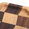 Grid Pattern Wood Plate Fruit Dishes Holder Tea Tray Dessert