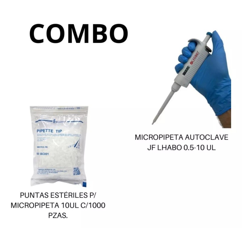 Jf Lhabo Micropipeta 0.5-10ul + Puntas Esteriles 10ul Jf Lhabo