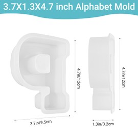 Gartful - Moldes de resina para fundición, moldes de silicona de resina del alfabeto P Capital para epoxi, moldes de letras de silicona 3D gruesos para hacer letras, arte de signos de palabra