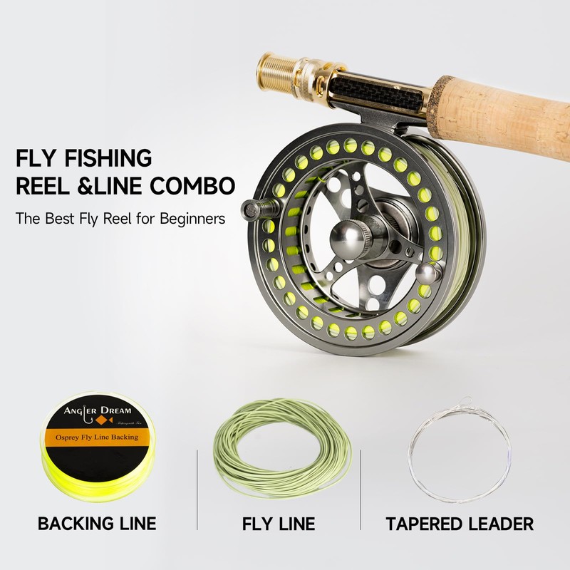 ANGLER DREAM Fly Fishing Reel wih Line Combo WF 5WT