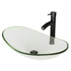 YIMAI Tempered Glass Vessel Sink Bathroom, 20.8"x13.7" Oval Clear Above