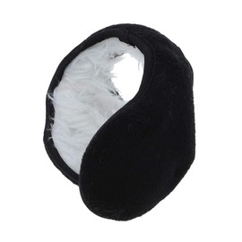 Motique Accessories Plush Mens Womens Solid Folding Earmuff - Black