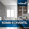 kör4u Combination Angle Valve Chrome, 1/2 Inch with Backflow Preventer,