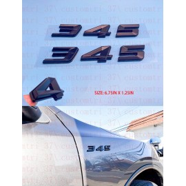 OVERLAND SPY (2pc) Matte Black 345 Badge Emblem Chrome Trim for MOPAR HEMI Charger Challenger