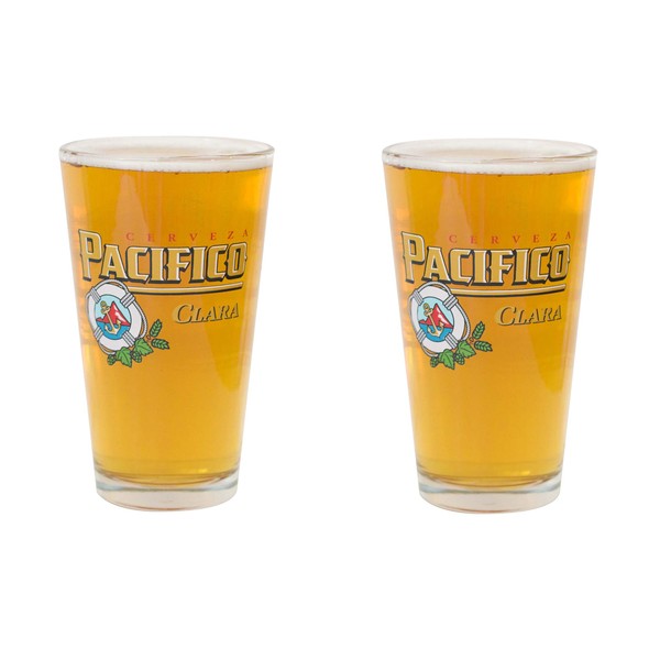Pacifico Cerveza Mexican Beer Pint Glass | Set of 2 Glasses